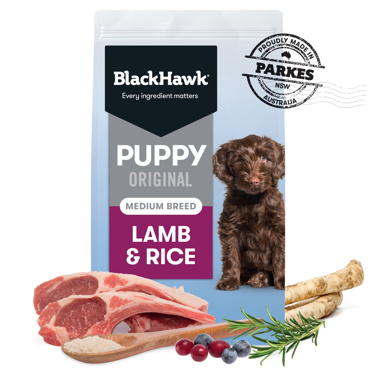 Black Hawk Puppy Medium Breed Lamb & Rice Ships from Australia