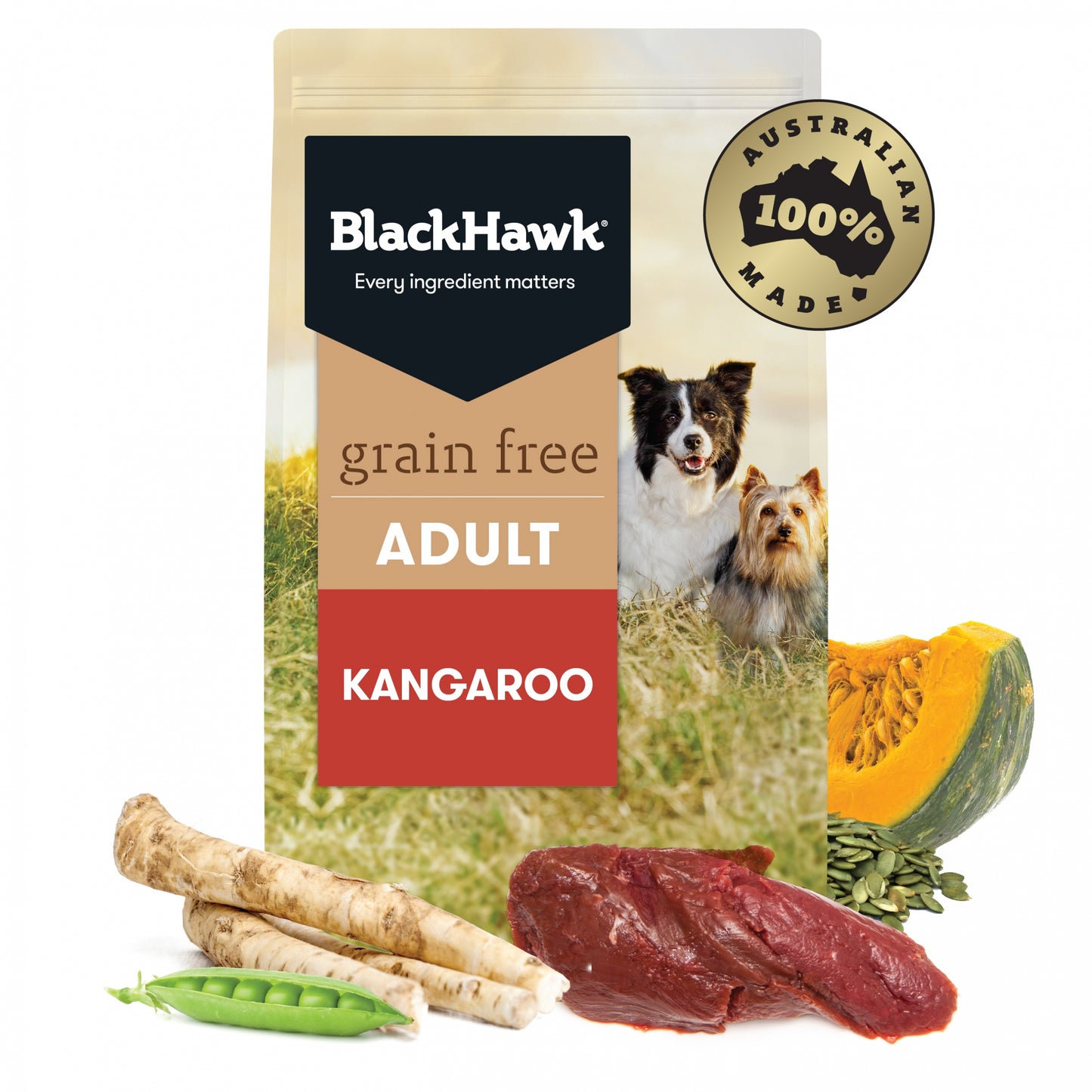 Black Hawk Adult Dog GRAIN FREE Kangaroo Ships from Australia