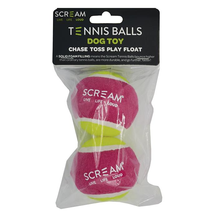 Scream Tennis Ball Green & Pink Medium 2 Pack Ships from Australia