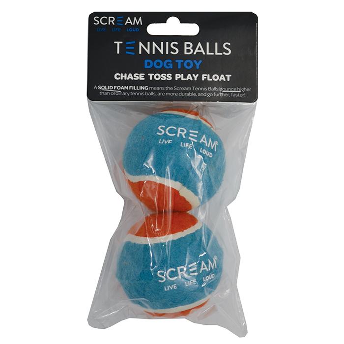 Scream Tennis Ball Blue & Orange Medium 2 Pack Ships from Australia