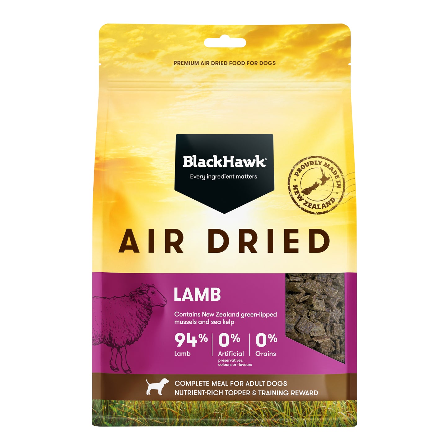 Black Hawk Adult Dog Air Dried Lamb Ships from Australia