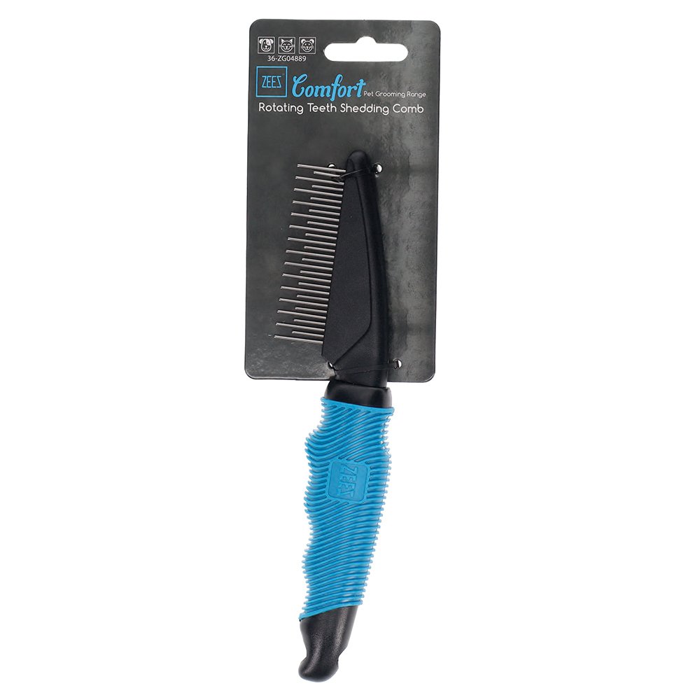 ZeeZ Comfort Rotating Teeth Shedding Comb AU Owned
