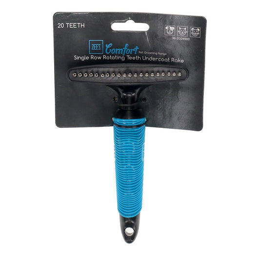 ZeeZ Comfort Single Row Rotating Teeth Undercoat Rake AU Owned