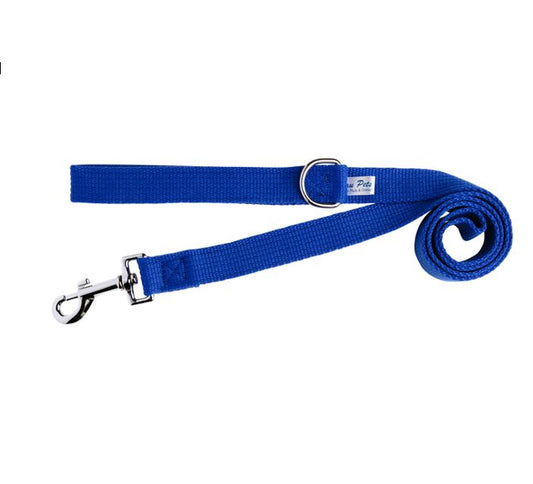 Beau Pets Cotton Webbing Lead Blue AU Owned