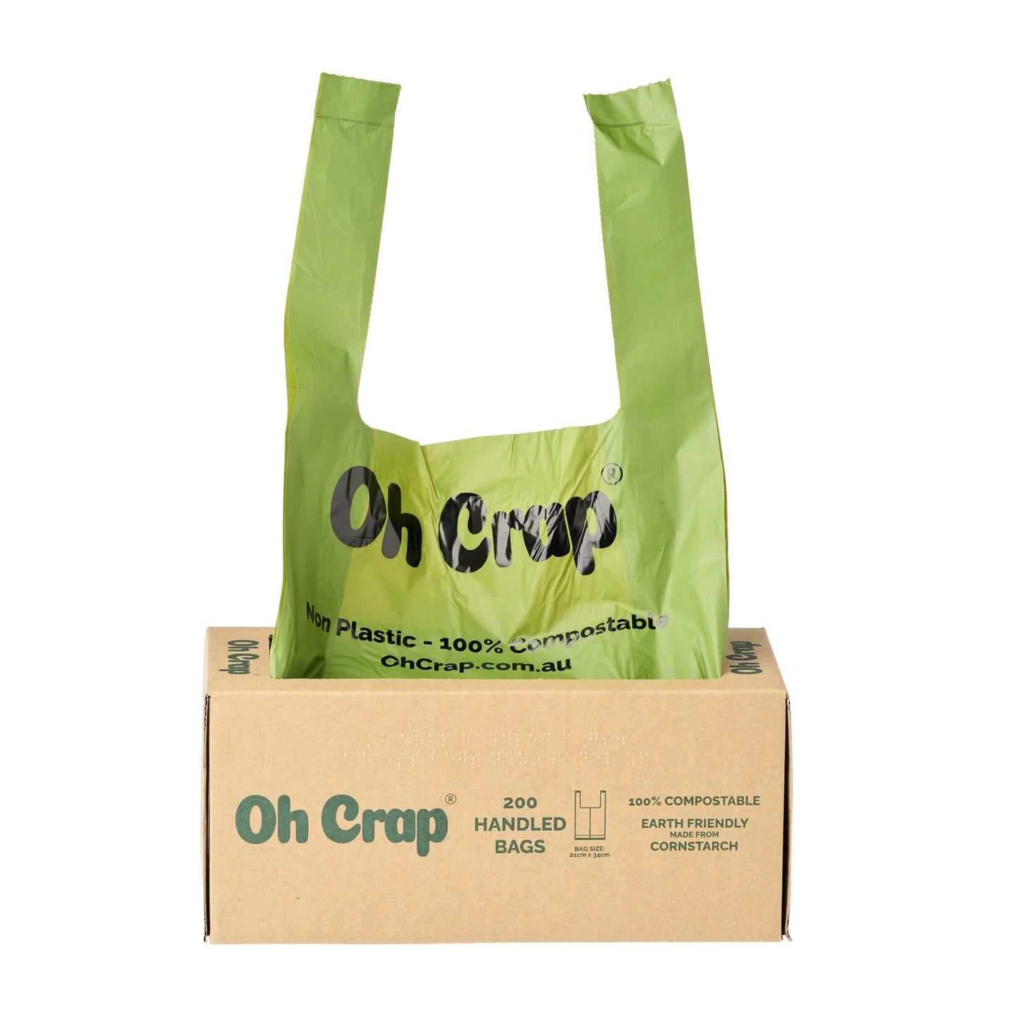 Oh Crap Compostable Dog Poop Bags with Handles 200 Bags Ships from Australia