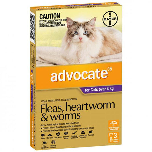 Advocate - Kittens/Cats - Fleas, Heartworm & Worms - 6 Tubes