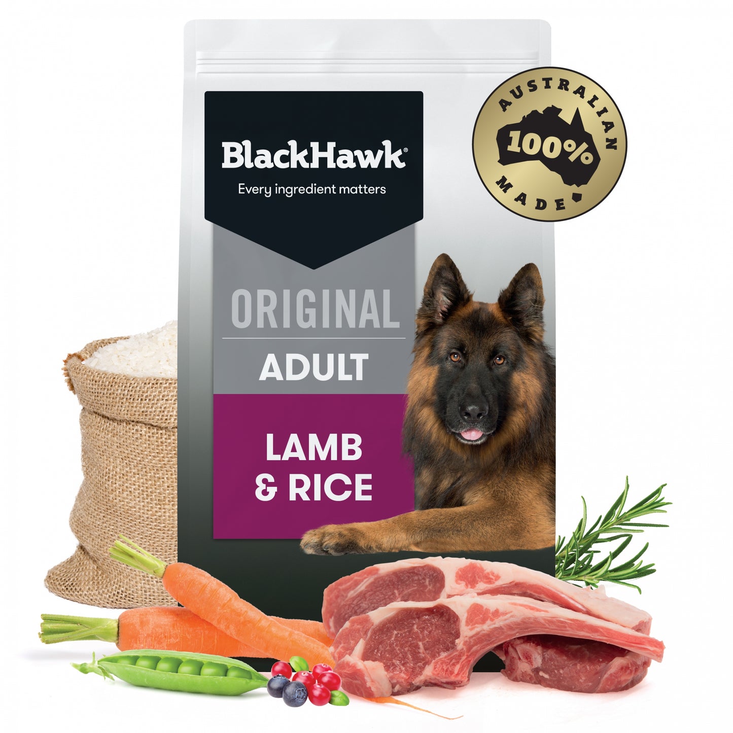 Black Hawk Adult Dog Lamb & Rice Ships from Australia