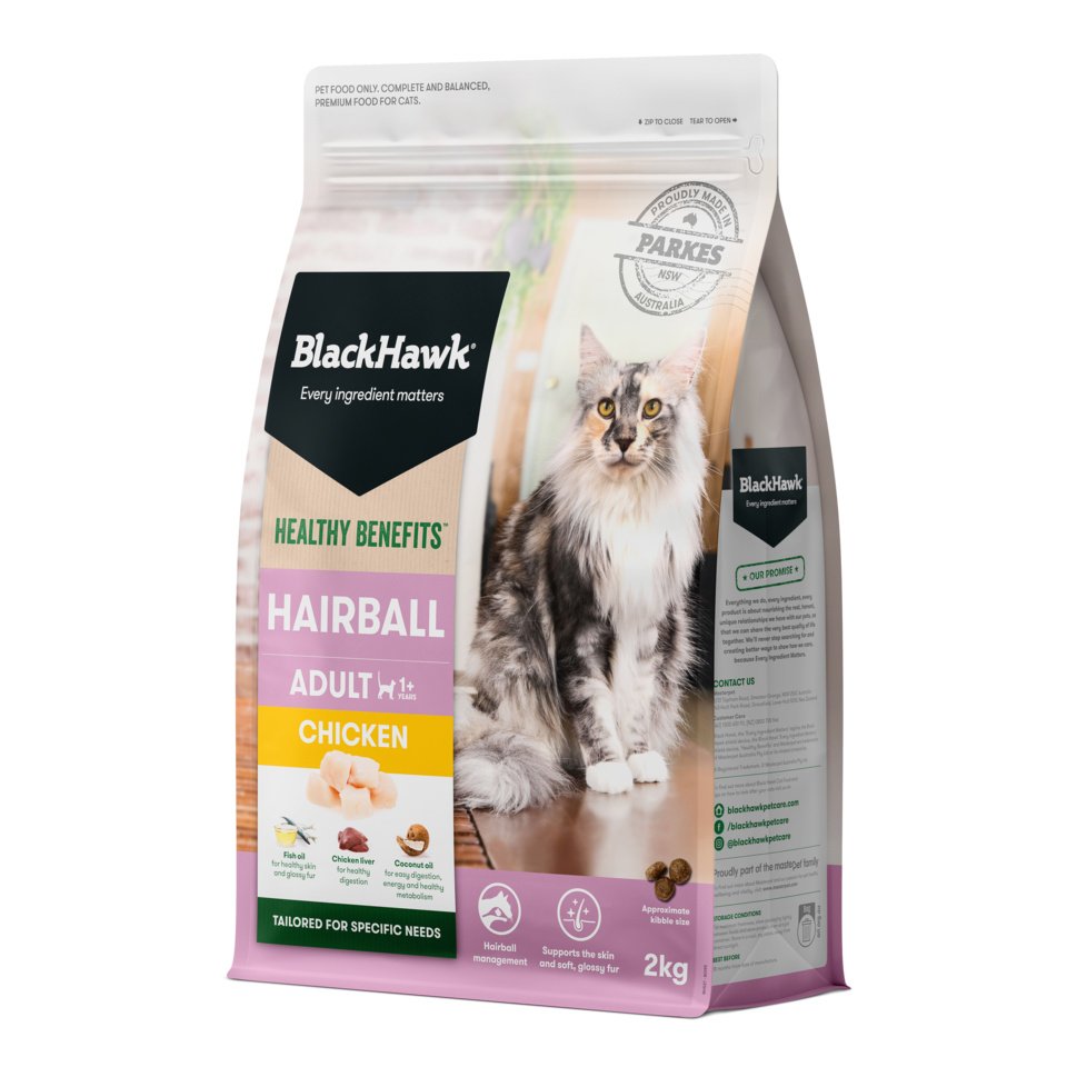 Black Hawk Adult Cat HB Hairball Ships from Australia