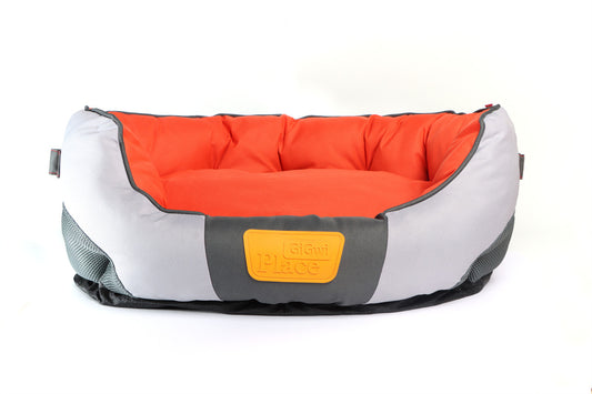 GiGwi Canvas Round Bed Red & Orange Ships from Australia