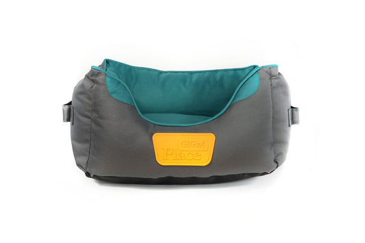GiGwi Bolster Bed Green & Grey Ships from Australia