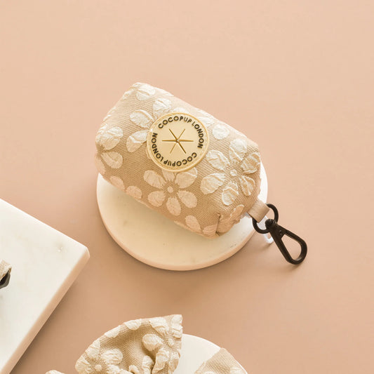 Cocopup London LUXE Poop Bag Holder Mocha Flower Ships from Australia