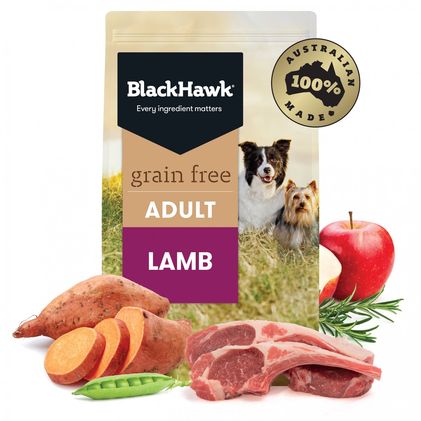 Black Hawk Adult Dog GRAIN FREE Lamb Ships from Australia