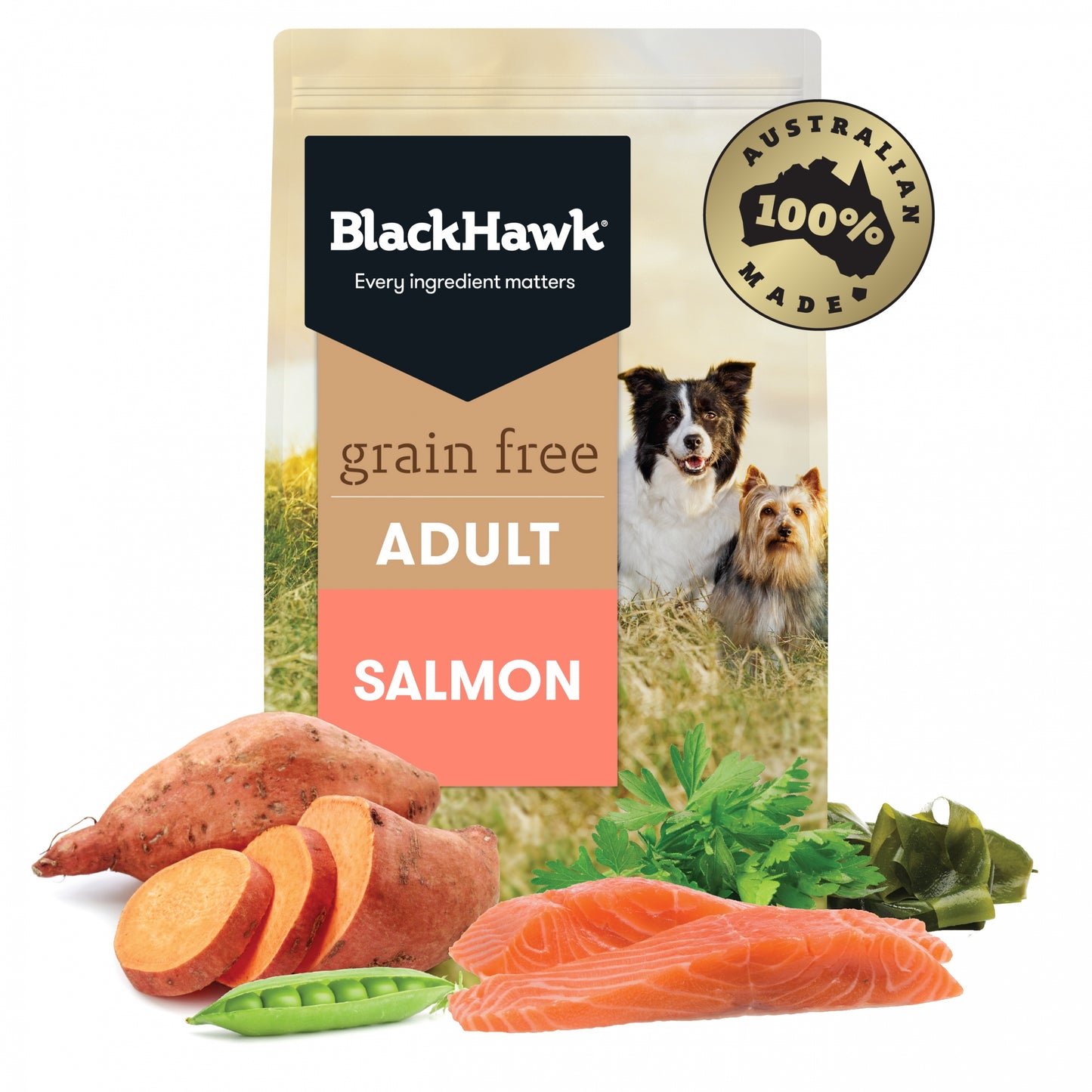 Black Hawk Adult Dog GRAIN FREE Salmon Ships from Australia