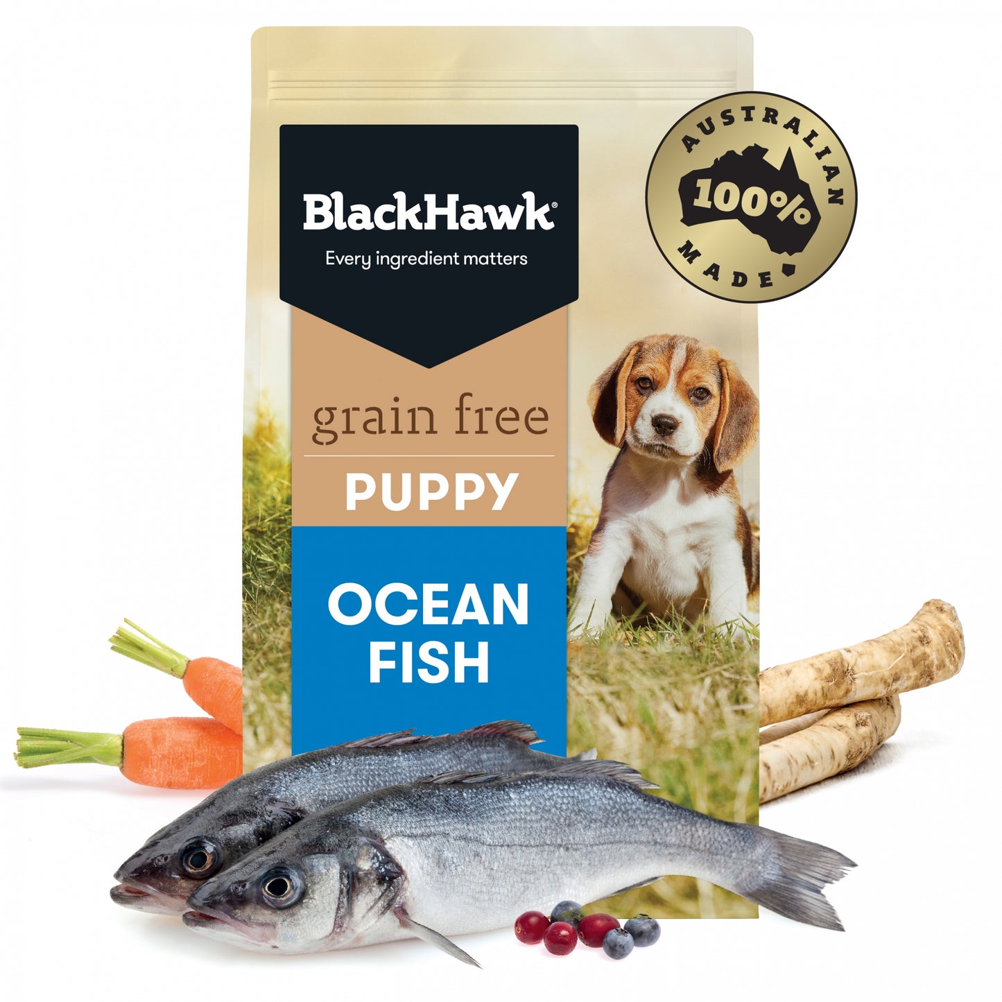 Black Hawk Puppy GRAIN FREE Ocean Fish Ships from Australia