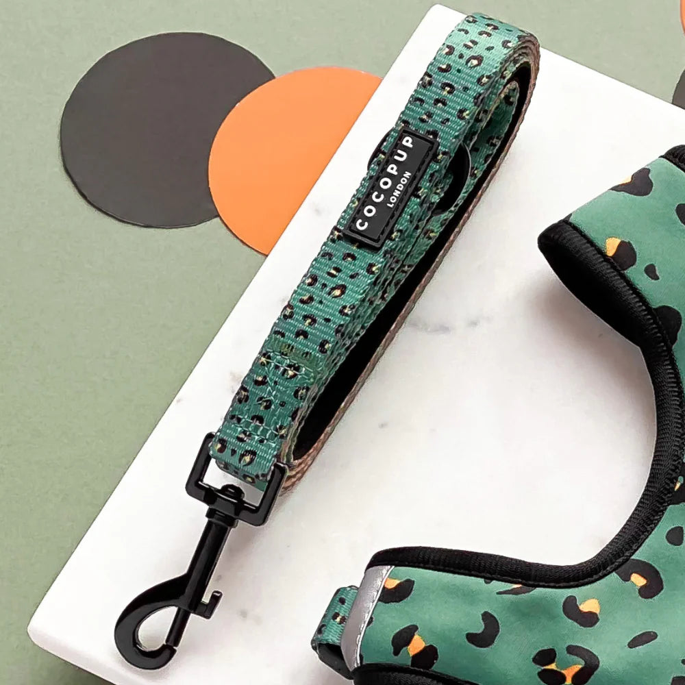 Cocopup London Dog Lead Khaki Leopard Ships from Australia
