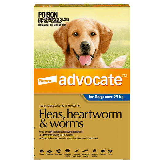 Advocate - For Dogs - Fleas, Heartworm & Worms - 6 Tubes