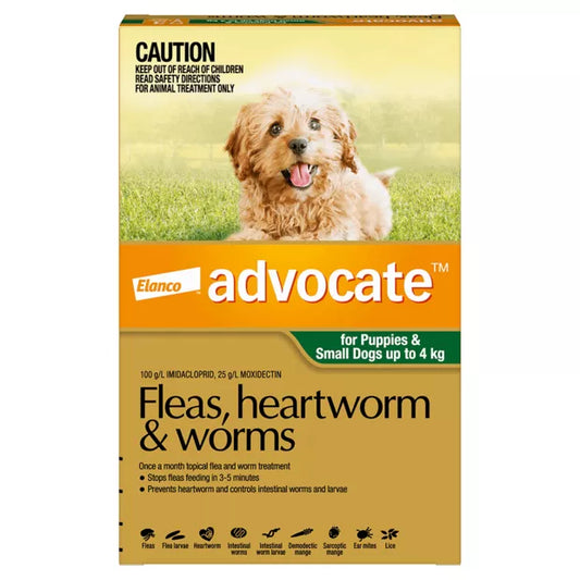 Advocate - For Dogs - Fleas, Heartworm & Worms - 3 Tubes