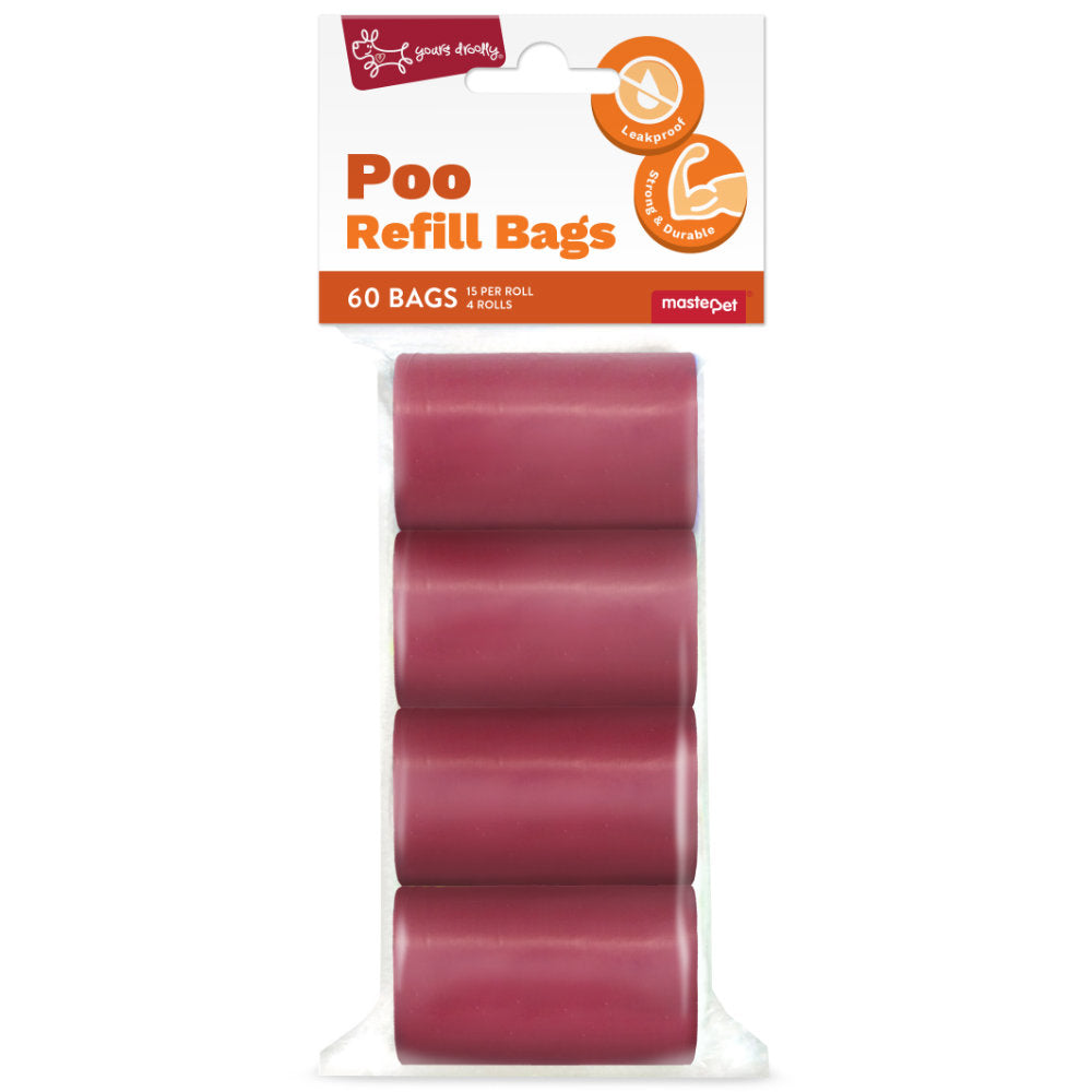 Yours Drooly - Red Bone Refill Poo Bags - Pack 60
