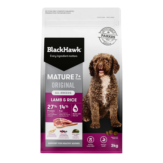 Black Hawk Mature Dog 7+ Lamb & Rice Ships from Australia