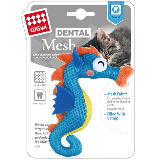 GiGwi Oral Hygiene Mesh Catnip Seahorse Ships from Australia