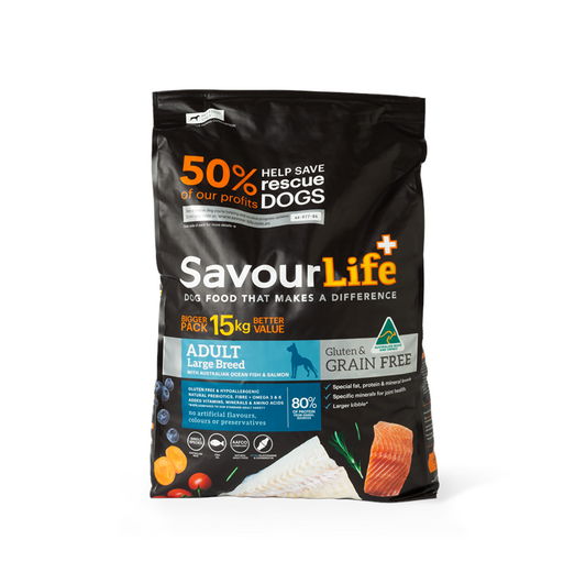 SavourLife Adult Dog Large Breed GRAIN FREE Australian Ocean Fish & Salmon AU Owned