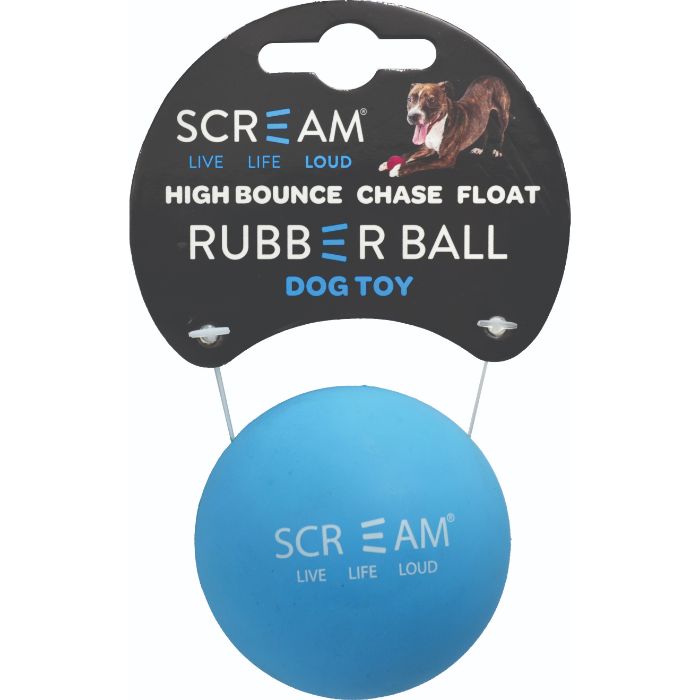Scream Rubber Ball Blue Medium Ships from Australia