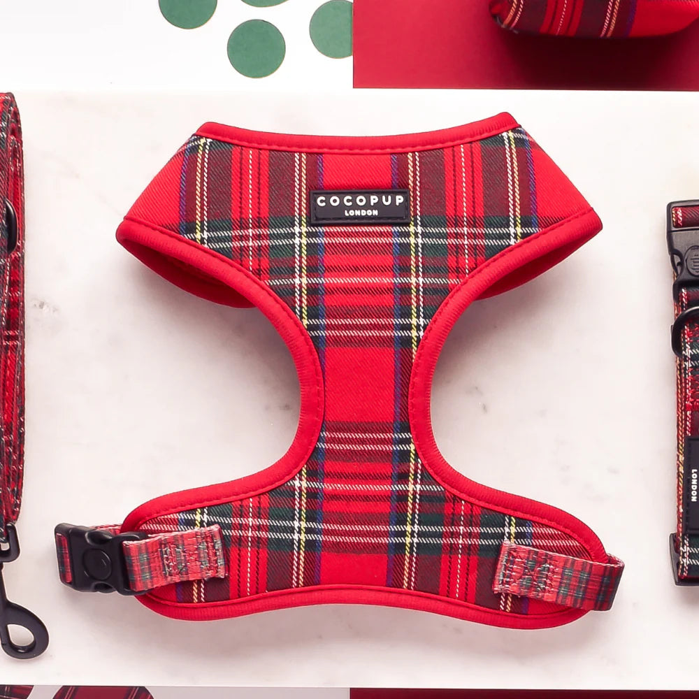 Cocopup London Adjustable Neck Harness Tartan Ships from Australia
