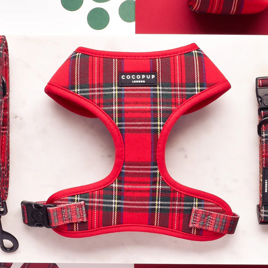 Cocopup London Adjustable Neck Harness Tartan Ships from Australia